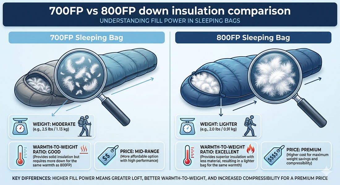 700FP vs 800FP Down Sleeping Bags: Is Higher Always Better? | SMTALG