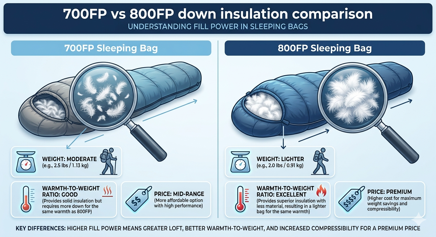700FP vs 800FP Down Sleeping Bags: Is Higher Always Better? | SMTALG