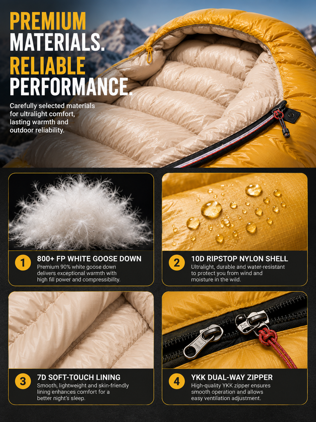 SMTALG 800+ FP Ultralight Goose Down Sleeping Bag